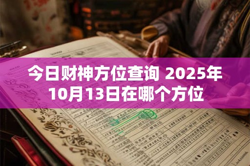 今日财神方位查询 2025年10月13日在哪个方位