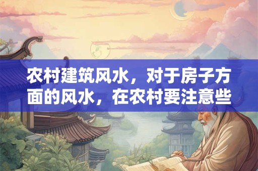 农村建筑风水，对于房子方面的风水，在农村要注意些什么