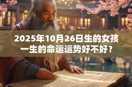 2025年10月26日生的女孩一生的命运运势好不好？