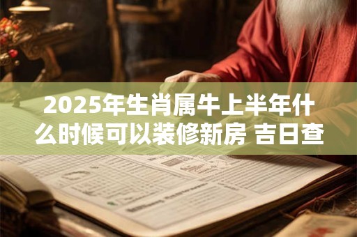 2025年生肖属牛上半年什么时候可以装修新房 吉日查询有门道