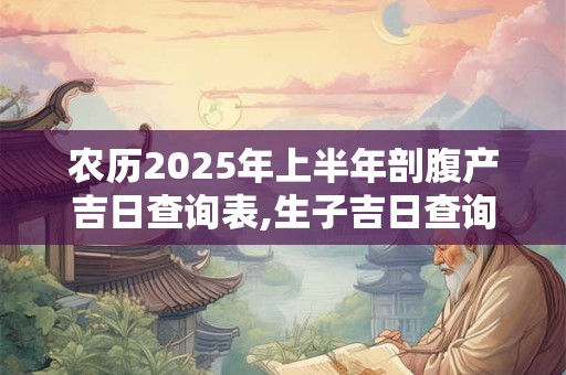 农历2025年上半年剖腹产吉日查询表,生子吉日查询