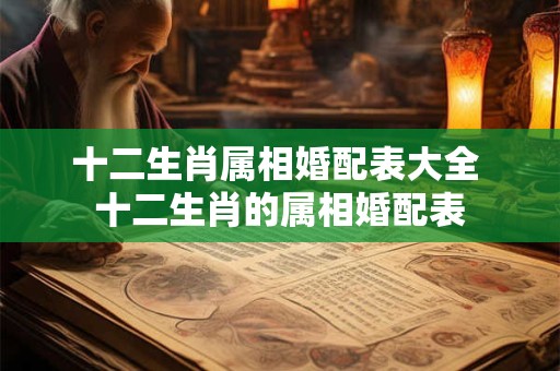 十二生肖属相婚配表大全 十二生肖的属相婚配表