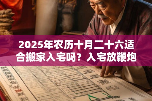 2025年农历十月二十六适合搬家入宅吗？入宅放鞭炮讲究