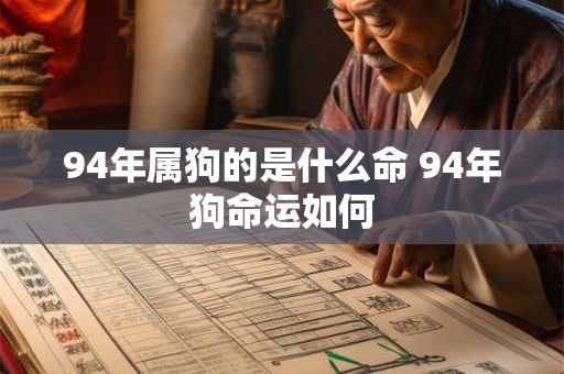94年属狗的是什么命 94年狗命运如何