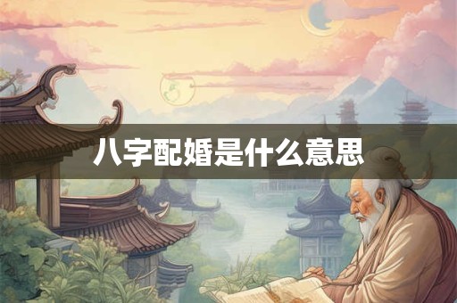 八字配婚是什么意思