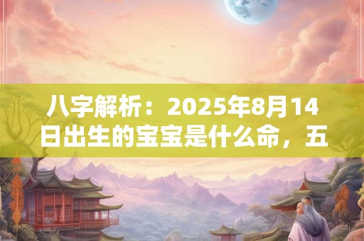 八字解析：2025年8月14日出生的宝宝是什么命，五行缺什么