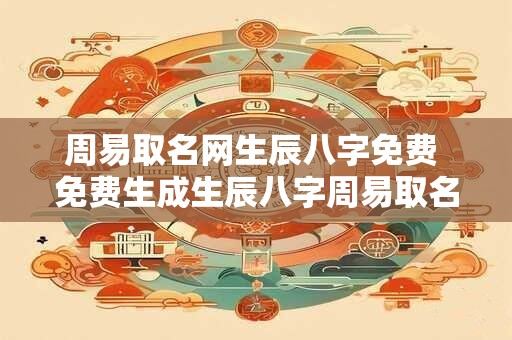 周易取名网生辰八字免费 免费生成生辰八字周易取名网可靠吗