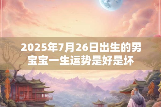 2026年7月26日出生的男宝宝一生运势是好是坏