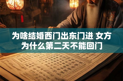 为啥结婚西门出东门进 女方为什么第二天不能回门