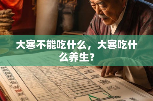 大寒不能吃什么，大寒吃什么养生？