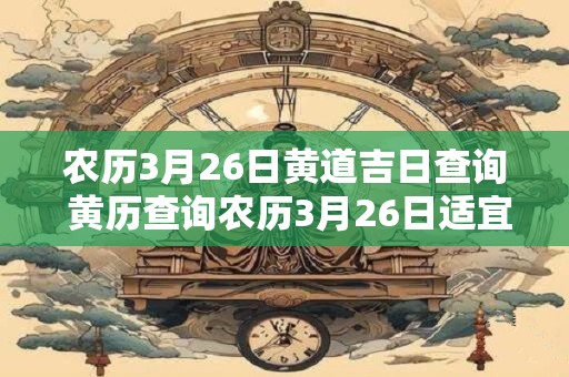 农历3月26日黄道吉日查询 黄历查询农历3月26日适宜哪些事