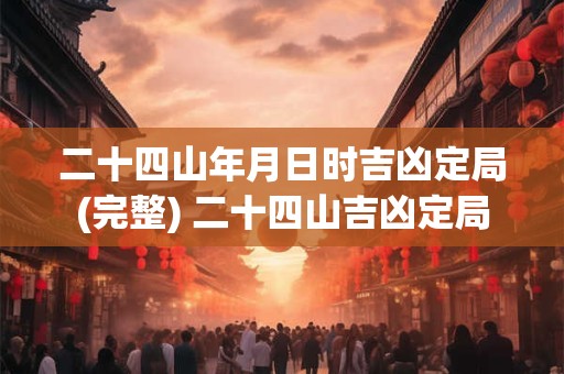二十四山年月日时吉凶定局(完整) 二十四山吉凶定局