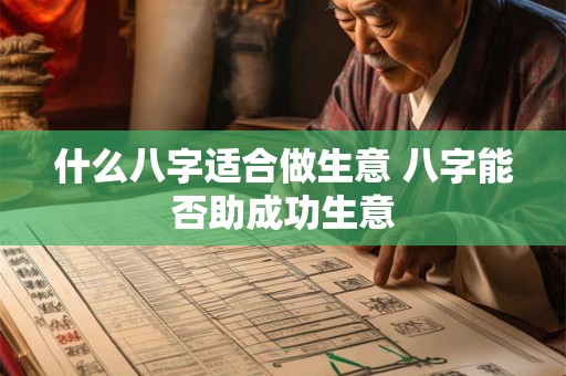 什么八字适合做生意 八字能否助成功生意