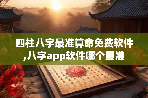 四柱八字最准算命免费软件,八字app软件哪个最准