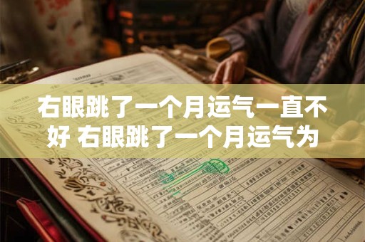 右眼跳了一个月运气一直不好 右眼跳了一个月运气为何不佳