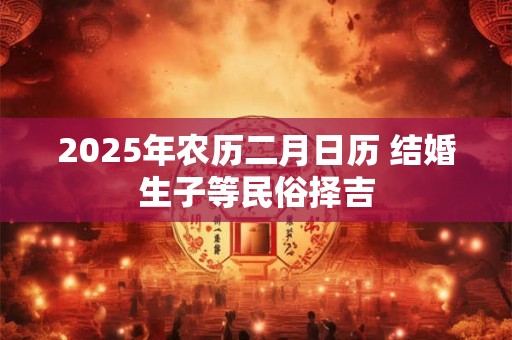 2025年农历二月日历 结婚生子等民俗择吉