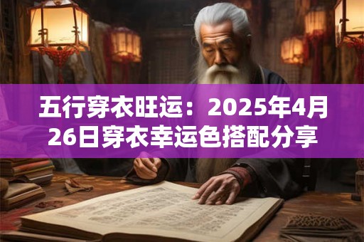 五行穿衣旺运:2025年4月26日穿衣幸运色搭配分享 五行穿衣旺运:2025年4月26日穿衣幸运色搭配分享