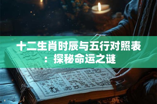 十二生肖时辰与五行对照表：探秘命运之谜