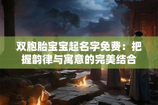 双胞胎宝宝起名字免费:把握韵律与寓意的完美结合 双胞胎宝宝起名字免费:把握韵律与寓意的完美结合