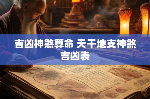 吉凶神煞算命 天干地支神煞吉凶表