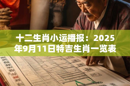 十二生肖小运播报：2025年9月11日特吉生肖一览表