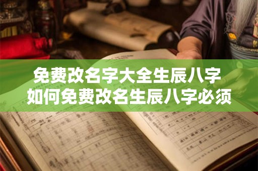 免费改名字大全生辰八字 如何免费改名生辰八字必须考虑