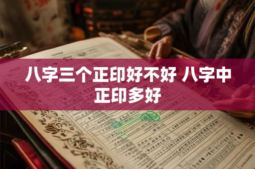 八字三个正印好不好 八字中正印多好