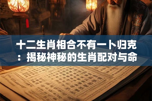 十二生肖相合不有一卜归克：揭秘神秘的生肖配对与命运之谜