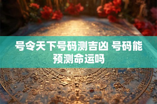 号令天下号码测吉凶 号码能预测命运吗
