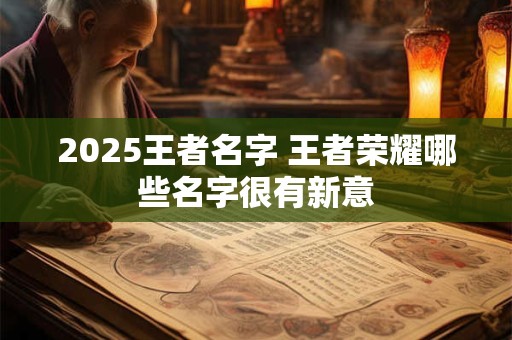 2025王者名字 王者荣耀哪些名字很有新意