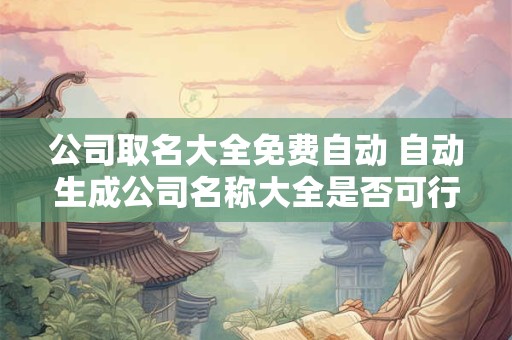 公司取名大全免费自动 自动生成公司名称大全是否可行