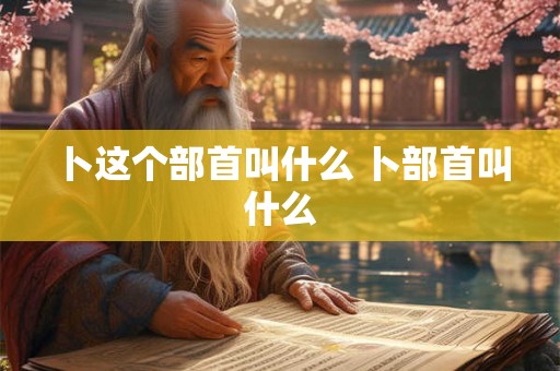 卜这个部首叫什么 卜部首叫什么