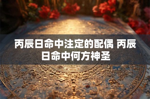 丙辰日命中注定的配偶 丙辰日命中何方神圣