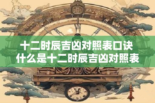 十二时辰吉凶对照表口诀 什么是十二时辰吉凶对照表口诀