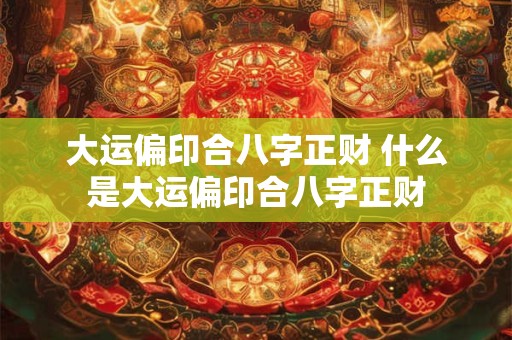 大运偏印合八字正财 什么是大运偏印合八字正财