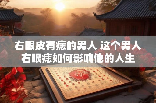 右眼皮有痣的男人 这个男人右眼痣如何影响他的人生
