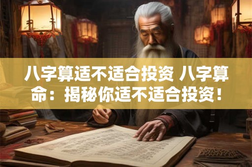 八字算适不适合投资 八字算命：揭秘你适不适合投资！