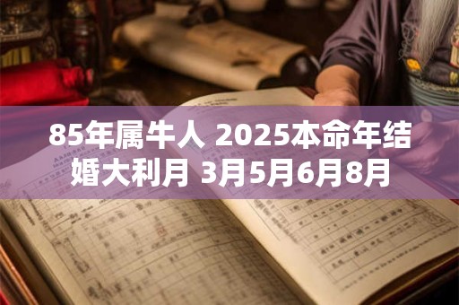 85年属牛人 2025本命年结婚大利月 3月5月6月8月