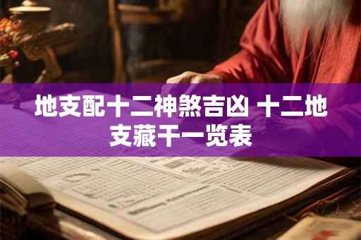 地支配十二神煞吉凶 十二地支藏干一览表