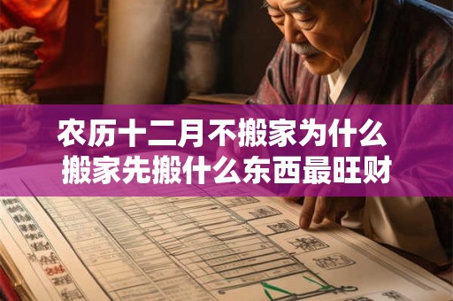 农历十二月不搬家为什么 搬家先搬什么东西最旺财