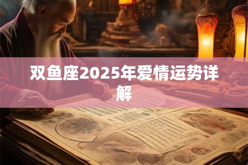 双鱼座2025年爱情运势详解