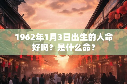 1962年1月3日出生的人命好吗？是什么命？