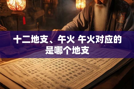 十二地支、午火 午火对应的是哪个地支