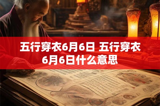 五行穿衣6月6日 五行穿衣6月6日什么意思