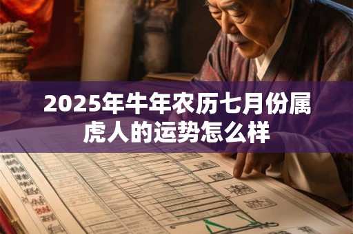 2025年牛年农历七月份属虎人的运势怎么样 2025年牛年农历七月份属虎人的运势怎么样