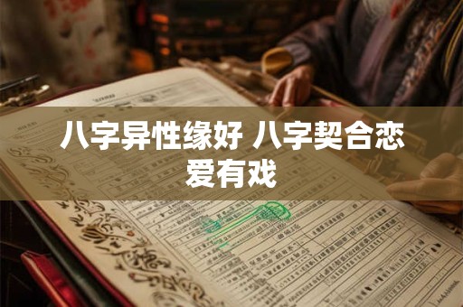 八字异性缘好 八字契合恋爱有戏