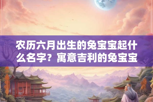 农历六月出生的兔宝宝起什么名字？寓意吉利的兔宝宝名字参考