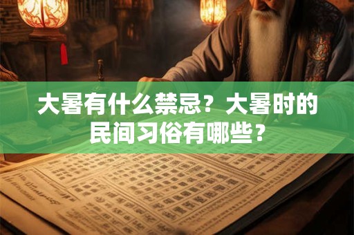 大暑有什么禁忌？大暑时的民间习俗有哪些？