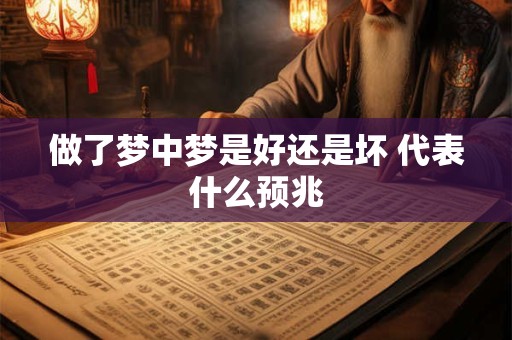 做了梦中梦是好还是坏 代表什么预兆