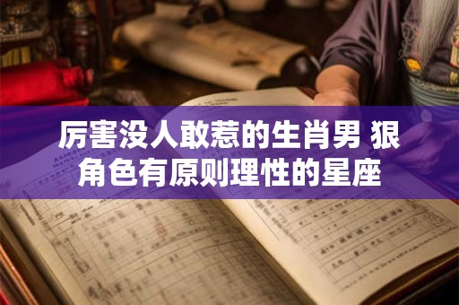 厉害没人敢惹的生肖男 狠角色有原则理性的星座